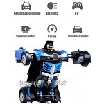 n.g. Tägliche Ausrüstung CarTransform RC Auto Roboter Spielzeug Transformer Autobots 4WD Funksteuerung Elektronischer Rennsportwagen 360 Grad drehbar mit EIN-Knopf-Verformung LED-Leuchten Be