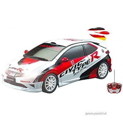 RC ferngesteuertes Lizenz-Fahrzeug im original lizenziertem WRC Rallye Design kompatibel mit Honda Civic R  Modell-Maßstab 1:16 Ready-to-Drive Auto Car Modellbau inkl. Fernsteuerung
