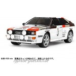 TAMIYA TAM58667 300058667-1:10 RC Audi Quattro Rally A2 TT-02 ferngesteuertes Auto Fahrzeug Modellbau Bausatz Hobby Zusammenbauen weiß