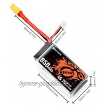BETAFPV 2pcs 850mAh 4S Lipo Battery 75C 14.8V with XT60 14AWG Silicone Wire for 4S 3-5inch Toothpick Drone Like TWIG ET5 Quad
