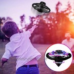 Charnoel Hand Betriebene Drohne mit LED Leuchten Indoor Outdoor Kleine UFO Spielzeug Fliegender Ball Drohne Spielzeug Mini LED Hände Drohne für Jungen und Mädchen über 6 Jahre Alt Schwarz