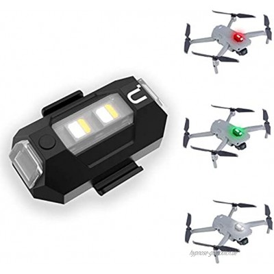 DR-02 Strobe Drone Light Kompatibel mit DJI Mavic AIR 2 Pro Inspire 2 Pro usw,3 farbig einstellbares Antikollisionslicht für Drohne 3 km sichtbar,Mini-Drohnenlampe,6,5g 110-mAh-Akku USB-C-Aufladung