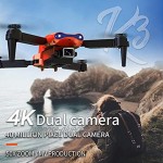 Drohne Mini-Drohne Doppelkamera Kamera K3 4K HD Doppelkamera WiFi FPV Smart Selfie RC UAV Faltbarer Hubschrauber mit Batterie Fernbedienung,4 Ersatzlüfterblätter,USB-Kabel,Schraubendreher,Handbuch