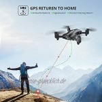 Holy Stone Faltbare GPS Drohne HS165 mit 2K Kamera HD Live Übertragung für Anfänger,RC Quadrocopter Ferngesteuert mit lange Flugzeit,Follow Me Return Home,5G Wlan Tap Fly Ideal für Kinder inkl.Koffer