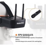 Makerfire 5.8Ghz Mini FPV Brille 3 Zoll 40CH FPV Video Headset Brille mit Doppel RP-SMA Antenne und Handtasche Eingebaute 1200mAh Batterie für FPV Racing Drone Quadcopters Schwarz
