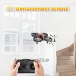 Mini Drohne für Kinder und Anfänger RC Drone Quadrocopter Mini Helikopter mit Höhehalten Kopflos Modus 3D Flips EIN-Tasten-Rückkehr, 2 Batteries red
