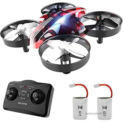 Mini Drohne für Kinder und Anfänger RC Drone Quadrocopter Mini Helikopter mit Höhehalten Kopflos Modus 3D Flips EIN-Tasten-Rückkehr, 2 Batteries red