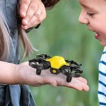 Potensic Mini Drohne für Kinder und Anfänger mit 3 Akkus RC Quadrocopter Minidrohne Ferngesteuert mit Höhehalten Start Landung mit einem Knopf Kopflos Modus Spielzeug Kinderdrohne Klein A20 Gelb