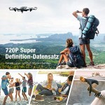 Powerextra Drohne mit Kamera Mobile App Steuerung Drohne mit WiFi FPV HD 720P EIN-Knopf-Start und Landung G-Sensor 3D Flip Spielzeugflugzeug 2 x Batterien für Anfänger