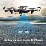 Powerextra Drohne mit Kamera Mobile App Steuerung Drohne mit WiFi FPV HD 720P EIN-Knopf-Start und Landung G-Sensor 3D Flip Spielzeugflugzeug 2 x Batterien für Anfänger