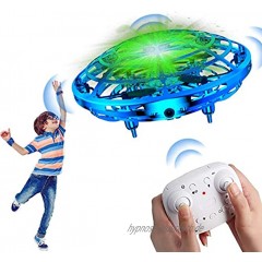 Qicool Drohne für Kinder,UFO Mini Drohne handgesteuertes Fliegendes Spielzeug mit LED-Leuchten Wiederaufladbares USB-Ladegerät UFO-Spielzeug für Jungen und Mädchen +Regler
