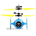 Space Warrier Blau Kinder Drohne Quadrocopter Hubschrauber Raumschiff RC UFO Helicopter Drohne mit Hellen LED Lichtern Einfach zu Steuern mit per Hand Sensorsteuerung Drohne für Kinder
