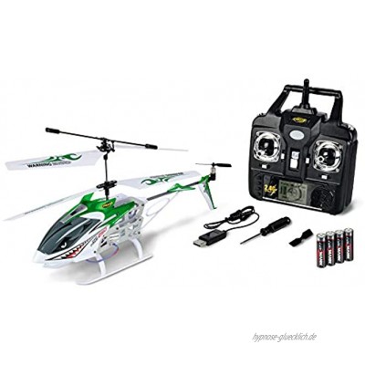 CARSON 500507128 Easy Tyrann 250 2.4G 100% RTF grün,Ferngesteuerter Koaxial-Helikopter mit USB-Ladekabel Flugfertiges Modell,RC Helikopter,inkl. Batterien und 2,4 GHz Fernsteuerung,100% flugfertig