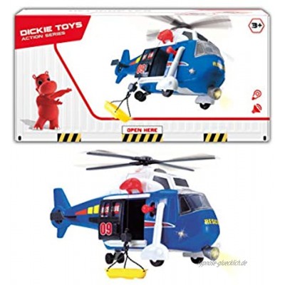 Dickie Toys 201137001 201137001-Helicopter Spielzeughubschrauber mit Licht & Sound batteriebetriebener Propeller 41 cm Mehrfarbig