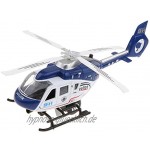FLAMEER Zurückziehen Polizei Hubschrauber Spielzeug Flugzeug Modell Intelligentes Spielzeug für Wohnkultur Sammeln und Geschenk Blau