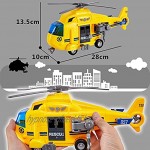 HERSITY Hubschrauber Kinder mit Drehpropeller Flugzeug Spielzeug Groß Licht und Sound Helikopter Kinderspielzeug mit Bewegliche Seilwinde Trage 28cm Geschenk für Junge 3 4 5 Jahre