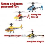 HSP Himoto Original Rotorblätter-Set für RC Hubschrauber Honey Bee King V2 V3 oder V4 Helikopter Ersatzteil ek4-0004I Blue Modellbau Neu