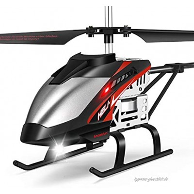 RC Hubschrauber Ferngesteuert Mini-Helikopter aus Fernbedienung Flugzeug Helicopter mit Kreisel und LED Leucht 3.5-Kanal für Kinder Drinnen Draußen Spielzeuggeschenk für Jungen 8 9 10 11 12 Mädchen