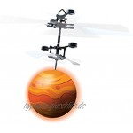Revell Control 24977 RC CopterBall im Design des Mars mit LED-Beleuchtung Infrarot-Pistolenfernsteuerung Akku USB-Ladekabel Ferngesteuerter Fliegender Ball Flyball bunt