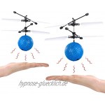 Simulus Flugball: 2er-Set Selbstfliegende Hubschrauber-Bälle mit bunter LED-Beleuchtung Helikopterball