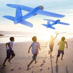 Petsbaby Schaumflugzeug 44,5 cm Handwerfen Schaumgleiter fliegendes Spielzeug für Kinder Outdoor Launch Flugzeug Spielzeug Sport Spiel Spielzeug blau