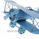 T TOOYFUL Mini Eisen Dekorative Flugzeug Vintage Doppeldecker Modell Sammler Wohnkultur Blau