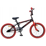 Amigo Extreme Kinderfahrrad für Jungen 20 Zoll mit Handbremsen und Lenkerpolster BMX Fahrrad ab 5-9 Jahre Schwarz Rot