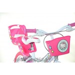 Dino Bigioni Hello Kitty Kinderfahrrad Mädchenfahrrad – 16 Zoll | Original Lizenz | Kinderrad mit Stützrädern Puppensitz und Fahrradkorb Das Hello Kitty Fahrrad als Geschenk für Mädchen