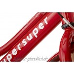 POPAL SuperSuper Cooper Kinder Fahrrad für Kinder | Mädchen Fahrrad 16 Zoll ab 4-6 Jahre| Kinderrad met Stützrädern | Rot