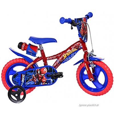 Spiderman Kinderfahrrad Spiderman Jungenfahrrad – 12 Zoll Original Lizenz Kinderrad mit Stützrädern
