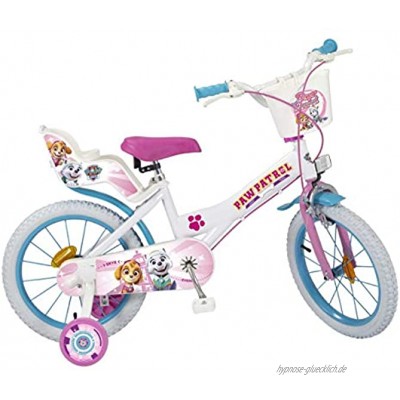Toimsa 16 16 Zoll Disney Kinder Mädchen Fahrrad Kinderfahrrad Mädchenfahrrad Rad Bike Paw Patrol Weiss WEIß