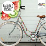 Wandtattoo Loft Fahrradaufkleber 48 STK. Obststücke Melone Kiwi Erdbeere Fahrrad Sticker Fahrraddesign Kinderfahrrad