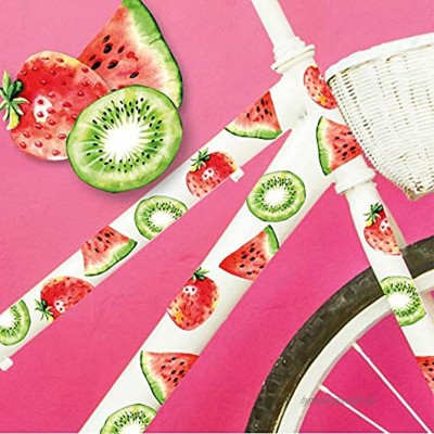 Wandtattoo Loft Fahrradaufkleber 48 STK. Obststücke Melone Kiwi Erdbeere Fahrrad Sticker Fahrraddesign Kinderfahrrad
