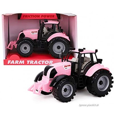 Toyland® 22cm x 12cm Reibung angetriebener Traktor mit öffnender Motorhaube Rosa