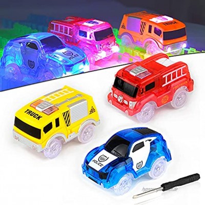 AniSqui Track Cars 3 Pack Race Cars Autorennbahn Spielzeug Auto 5 LED Blinklichtern Magic Toys Childs Geschenke by