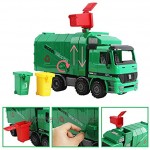 deAO Reibungsbetriebene technische Konstruktion Müllwagen mit DREI Behältern automatischem Trägheitssensor lustiges pädagogisches Geschenk für Kinder
