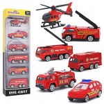 Dreamon Spielzeugautos Feuerwehrauto Fahrzeuge Feuerwehrmann Spielzeug Set Mini Cars für Kinder ab 3 Jahren,6 Pcs