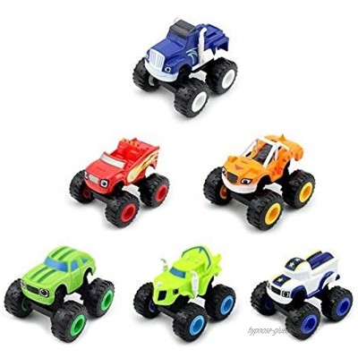DUOCACL 6OCS Kinderspielzeug Auto und Monster Maschinen Super Stunts Blaze Kinder Truck Auto Coll Auto Spielzeug Geburtstagsgeschenke für Jungen Mädchen