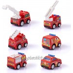 Fontien 6tlg Feuerwehrautos Set Feuerwehr Spielzeugautos Autos Fahrzeuggruppe für Kinder ab 3 Jahren MEHRWEG