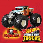 Hot Wheels GWL05 Monster Trucks 1:24 Die-Cast Spielzeugauto Bone Shaker blau Spielzeug ab 3 Jahren