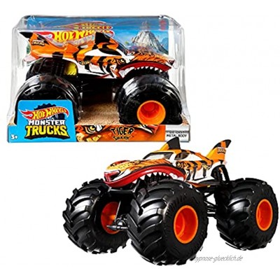 Hot Wheels GWL14 Monster Trucks 1:24 Tiger Shark Die-Cast Spielzeugauto für Kinder ab 3Jahren