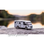 Majorette 212057601Q02 Explorer Hymer Mobil Exsis-i Camper Wohnmobil Camping Spielzeugauto Freilauf 7,5 cm weiß für Kinder ab 3 Jahren