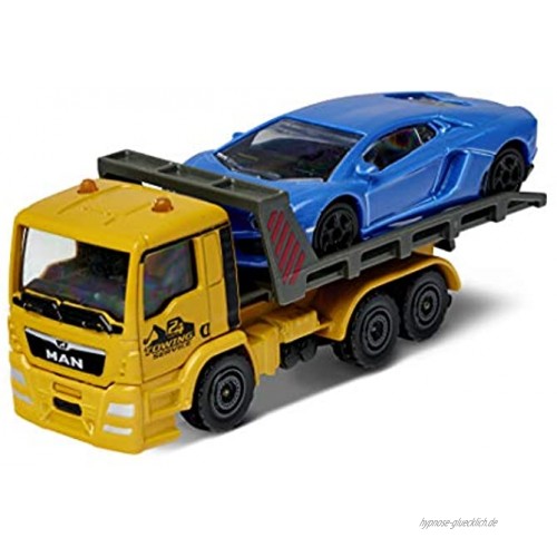 Majorette MAN TGS Abschleppfahrzeug Abschleppwagen Lamborghini Aventador blau Spielzeugauto Freilauf zu öffnende und oder bewegliche Teile 13 cm für Kinder ab 3 Jahren