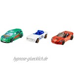 Mattel Hot Wheels K5904 3er Geschenkset 1:64 Die-Cast Fahrzeuge sortiert Autobahnen Zubehör