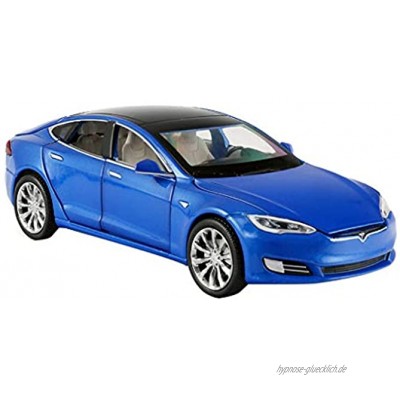 QRFDIAN Kinder-Spielzeug-Auto-Modell-Legierung Simulation 1 32 Tesla Model s Legierung Automodell Rückholkraft akustooptischen Auto Auto Geschenk Sport Color : Blue