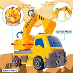 BUYGER Montage Bagger Spielzeug Baufahrzeuge Spielzeugauto LKW mit Schraubendreher Geschenke für Kinder Junge 3 Jahren