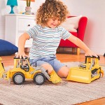 Driven 2-in-1 Bagger und Schaufellader Frontlader Radlader 45 cm groß Töne Geräuschen Baustelle LKW Spielzeug für Kinder Spielzeug ab 3 Jahren