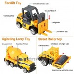 Legierung Kunststoff Spielzeugauto Baufahrzeuge Bagger Lastwagen Geburtstagsgeschenk für Kleinkind Kinder 6Pcs