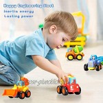MOONTOY Baby Spielzeugauto Bagger Konstruktionsfahrzeuge Baufahrzeuge 4 in einem Set für Kinder ab 1 2 3 Jahre Traktor Bulldozer Kipper & Zementmischer 2021 Aktualisiert