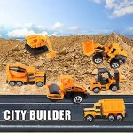 RTDEP Baufahrzeuge 6-in-1 Bauspielzeug für Jungen Leichtmetalltechnik-Truck Mini-Autos Spielzeug zum Auseinandernehmen Baufahrzeuge Bagger LKW-Spielzeug geeignet für 3 4 5 Jahre alte Jungen
